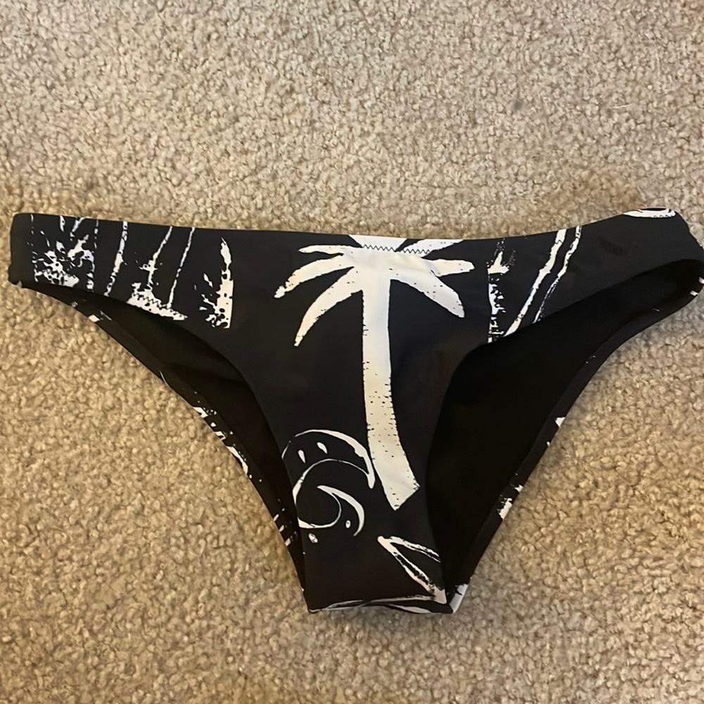 Quicksilver Black Palmtree Bikini Bottoms S